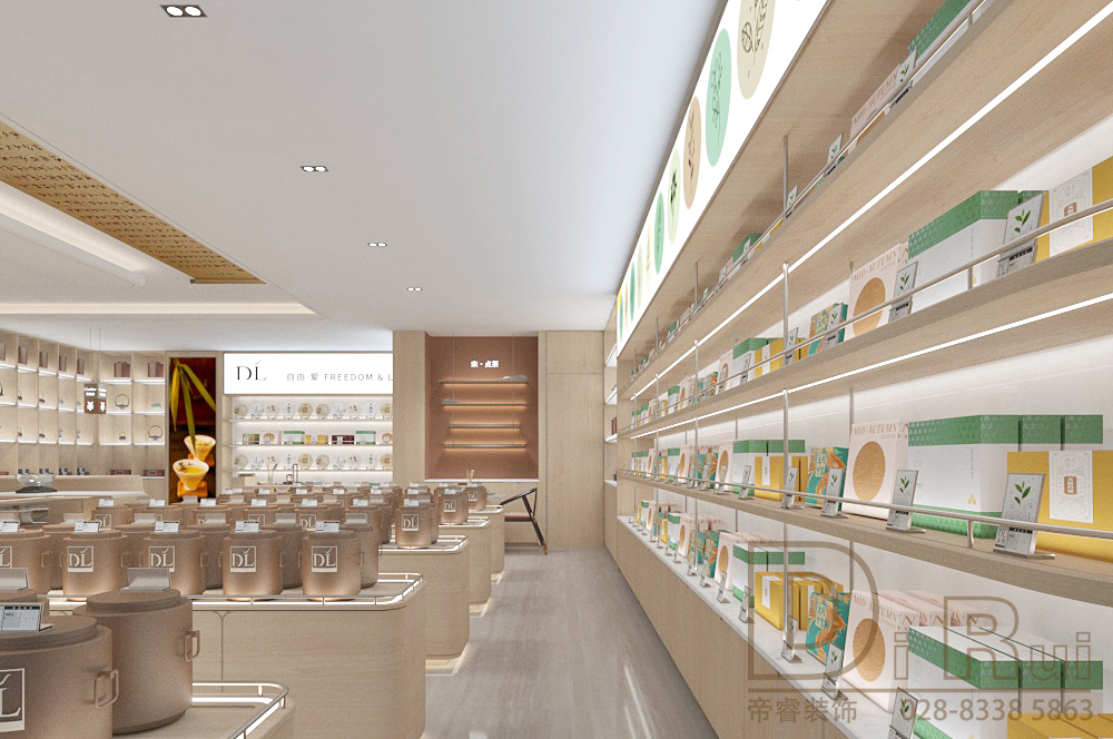 商場200平從茶葉店裝修設(shè)計(jì)效果圖